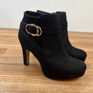 Andrea‎ Heeled Boots Booties Black Suede Womens Size 8.5 NEW